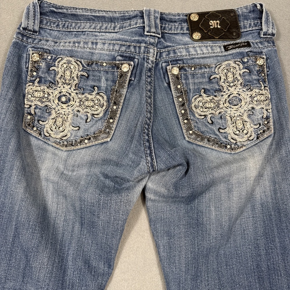 Miss Me jeans women 27 skinny vTG jP6135S cROSS oLD wORLD embellished wHISKERING